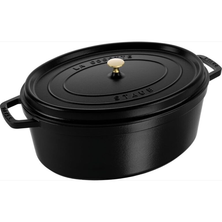 Cocotte ovale en fonte 33 cm noire – Staub